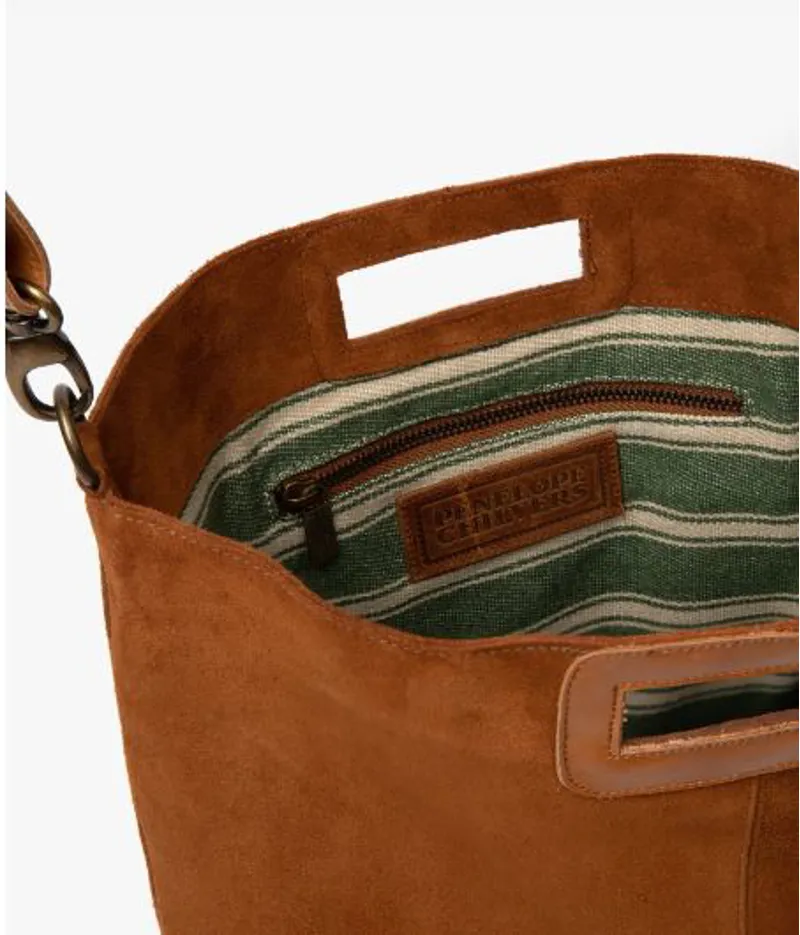 Penelope Chilvers Postbox Suede Tote - Chestnut-1